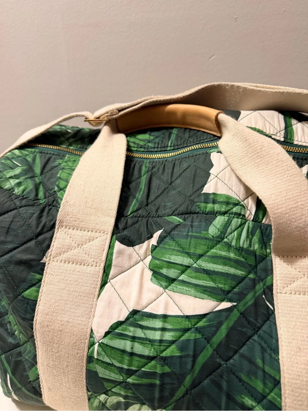 Green Tropical Quilted Tote